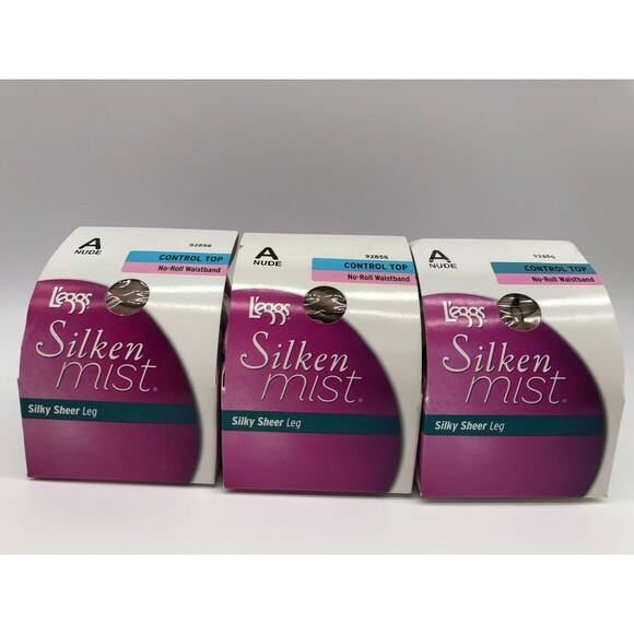 Leggs Accessories - Leggs Women's Silken Sheer No-Roll Waistband Control Top Panty Nude A Lot of 3